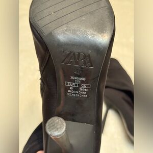 Zara heeled nylon ankle boots black